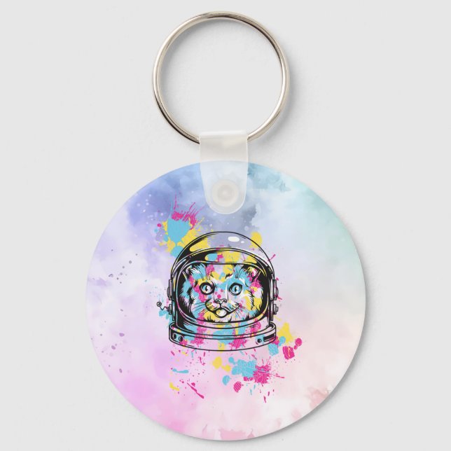 Astronaut Cat Key Ring (Front)
