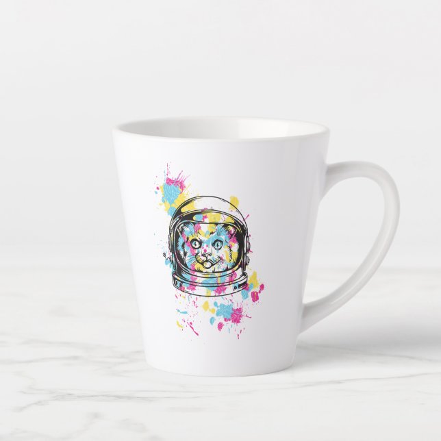 Astronaut Cat Latte Mug (Right)