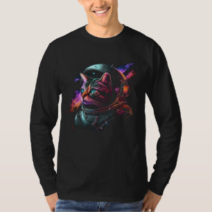 Astronaut Cat or  Space Cat on Galaxy Cat T-Shirt