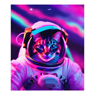 astronaut cat photo print