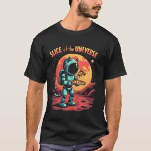 Astronaut Cat Pizza Planet Space Sci-Fi Cosmic Uni T-Shirt