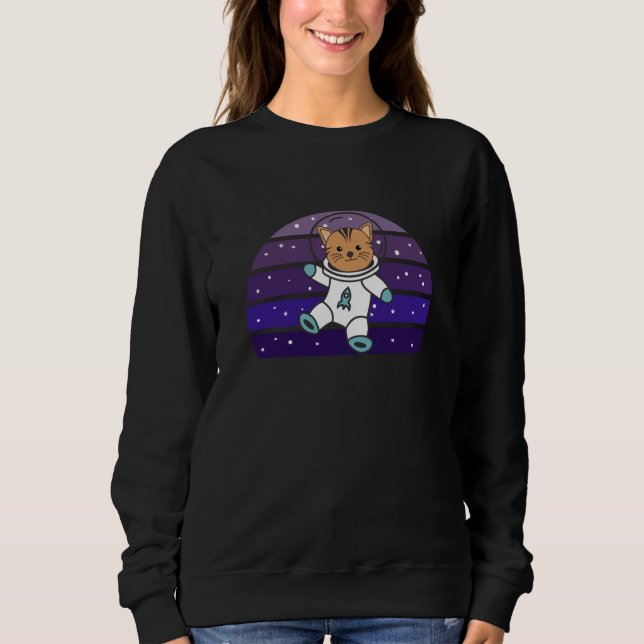 Astronaut Cat Planet Earth Mars Space Sweatshirt (Front)