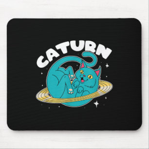 Astronaut Cat Planet Saturn Caturn Astronomy Lover Mouse Pad