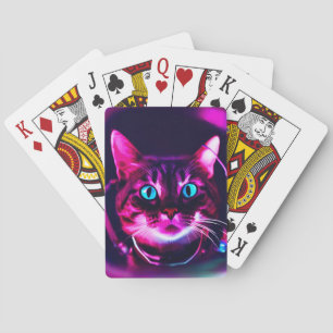 astronaut cat playing cards