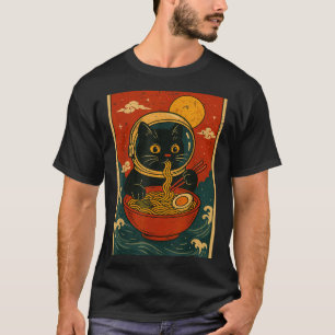 Astronaut Cat Ramen Japanese Graphic Tees Men Wome