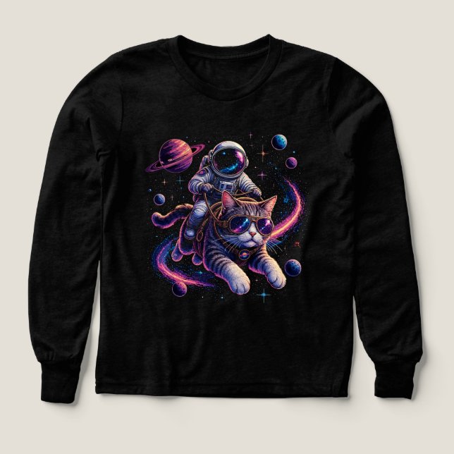 Astronaut cat riding through space (Design Front)