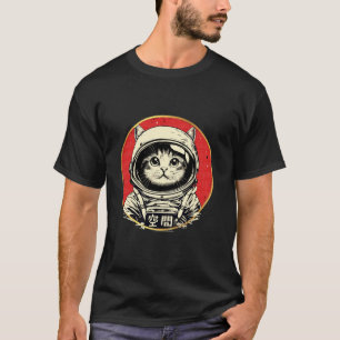 Astronaut Cat Space Adventure Retro Japanese Style T-Shirt