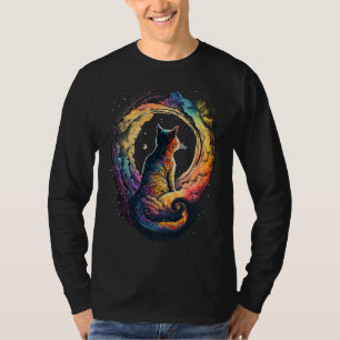 Astronaut Cat Space Imaginary Colourful Graphic T-Shirt