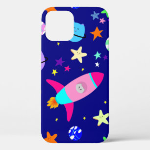 astronaut cat spaceship galaxy iPhone 12 case