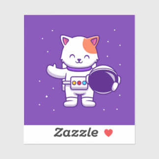 Astronaut Cat Square Sticker