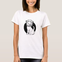Astronaut Cat t shirt for women | Black and White