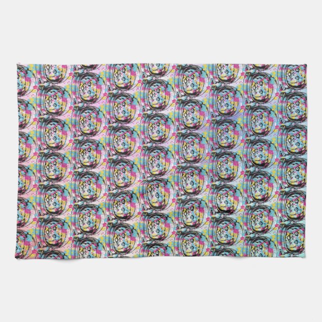 Astronaut Cat Tea Towel (Horizontal)