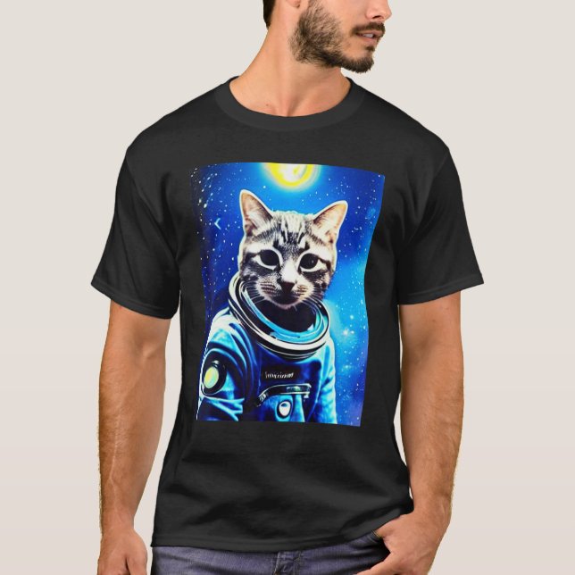 Astronaut cat Tee space cat Tee for men, women, ki (Front)