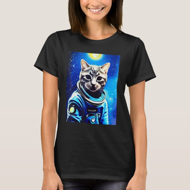 Astronaut cat Tee space cat Tee for men, women, ki (Front)