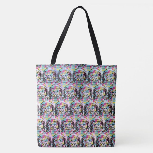 Astronaut Cat Tote Bag (Front)