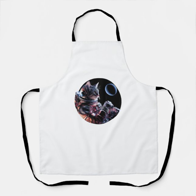 Astronaut Cat with Planet  Apron (Front)
