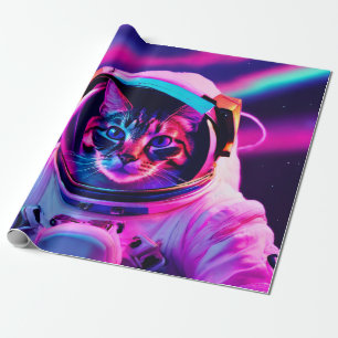 astronaut cat wrapping paper