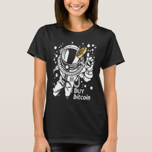 Astronaut Catches Bitcoin Buy Bitcoin Cyber Monkey T-Shirt
