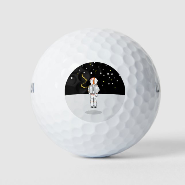 Astronaut Caught Short Weeing in Space Golf Balls (Front)