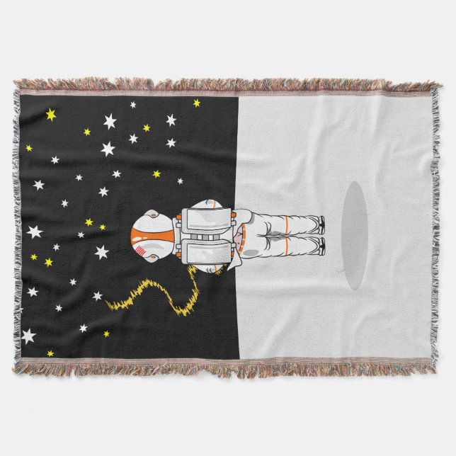 Astronaut Caught Short Weeing in Space Throw Blanket (Front)