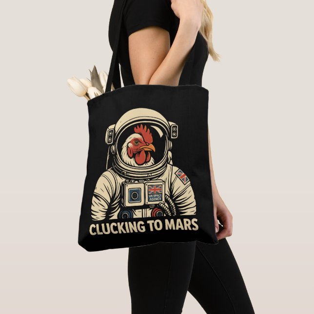 Astronaut Chicken Space Voyage Tote Bag (Close Up)