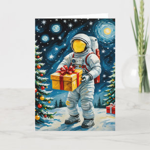 Astronaut Christmas Celebration Holiday Card