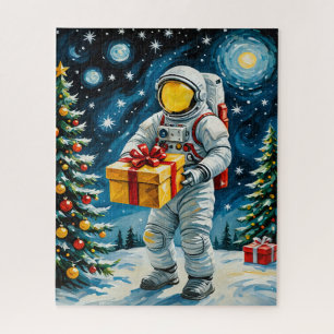 Astronaut Christmas Celebration Jigsaw Puzzle
