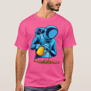 Astronaut Coffee Barista Spaceman Funny Space Astr T-Shirt