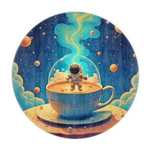 Astronaut Coffee Space Art Cutting Board