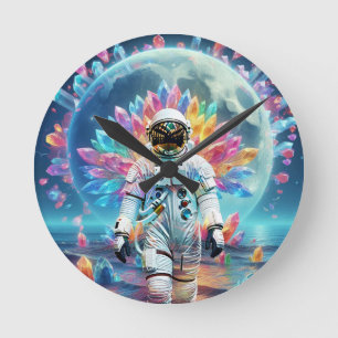 Astronaut Crystal Dream Round Clock