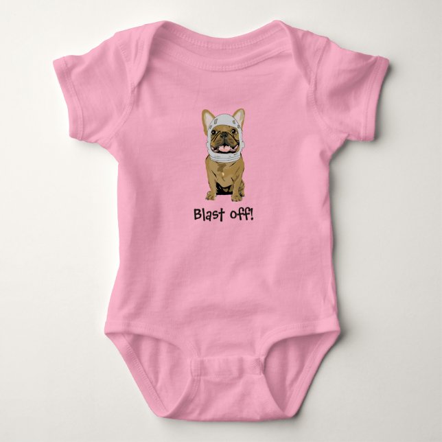Astronaut cute dog baby bodysuit (Front)