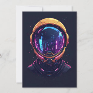 Astronaut Cyberpunk Mecha Neon Space Guardian Invitation