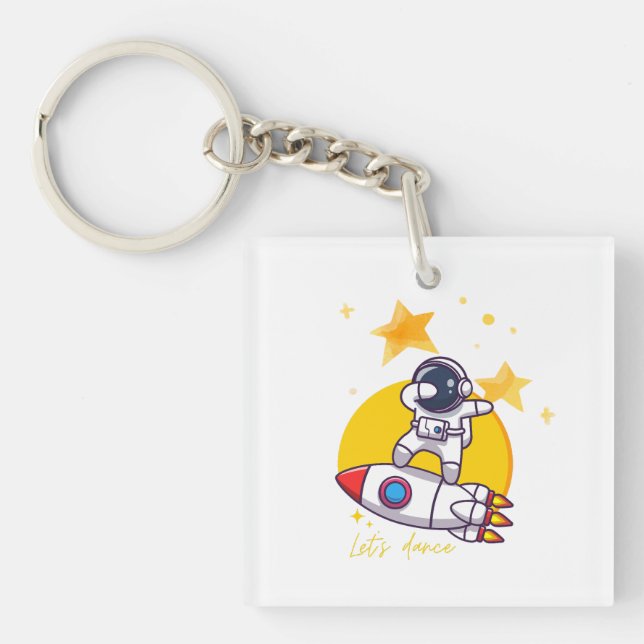 astronaut dance on a rocket key ring (Front)