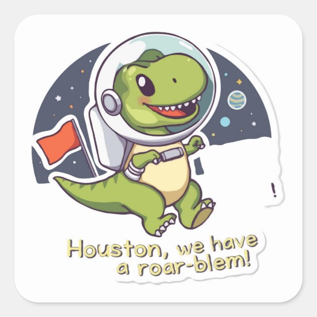 Astronaut Dinosaur Sticker | Prehistoric Space Pun (Front)