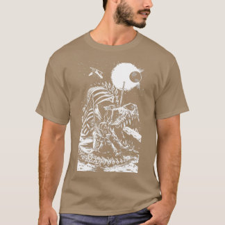 astronaut dinosaur t rex skeleton swords tattoo 70 T-Shirt