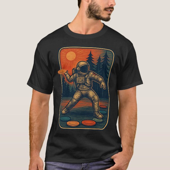 Astronaut Disc Golfer Funny Disc Golf _1  T-Shirt (Front)