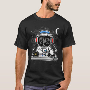 Astronaut DJ Cosmos ATOM To The Moon Crypto Token T-Shirt