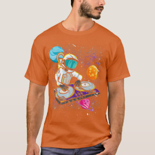 Astronaut DJ In A Space Suit Playing Music Stars T-Shirt
