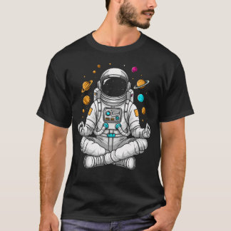 Astronaut Do Yoga Pose On Space Meditation Astrona T-Shirt