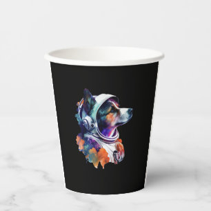 Astronaut Dog space Cute Dog Lover for Kids men an Paper Cups