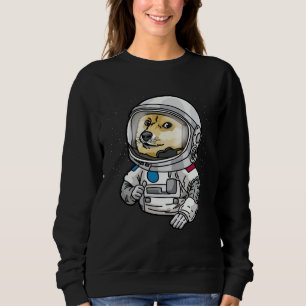 Astronaut Dog Thumbs Up in Space Doge Sweatshirt
