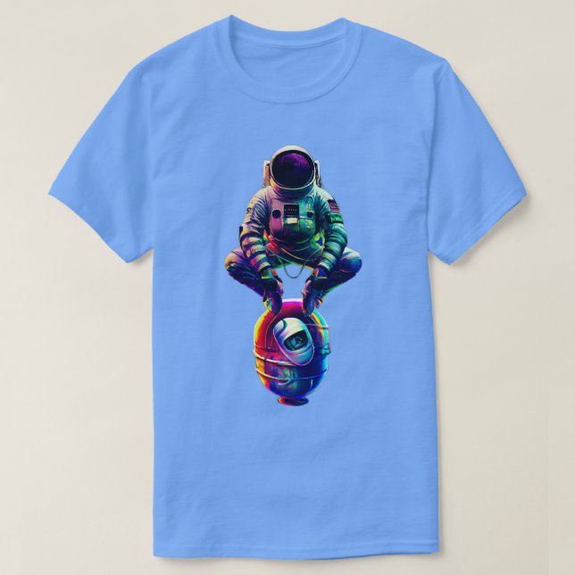Astronaut Doing Squat Dance Astronaut Doing Russia T-Shirt (Design Front)