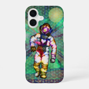 Astronaut Drawing Came here for Music Cool Space iPhone 16 Case