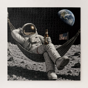 Astronaut drinking beer jigsaw puzzle