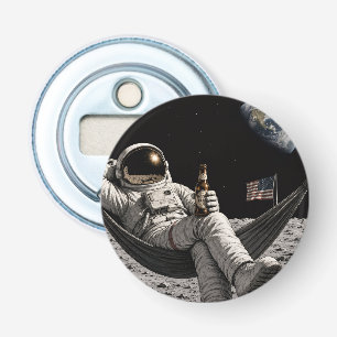 Astronaut Drinking Beer on the Moon Bottle Opener