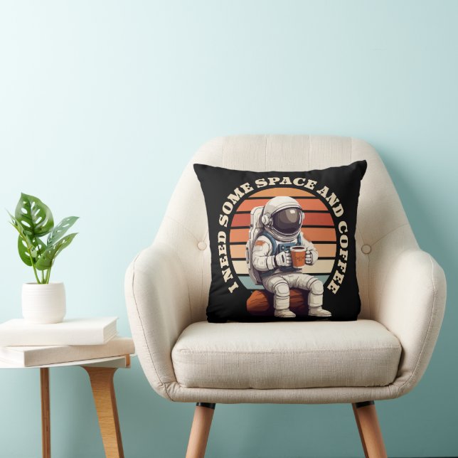 Astronaut Drinking Coffee Cushion (Chair)