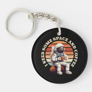 Astronaut Drinking Coffee Key Ring
