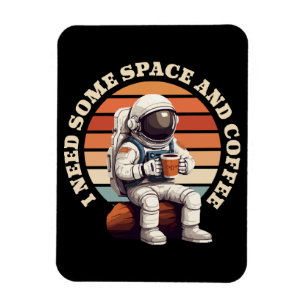 Astronaut Drinking Coffee Magnet