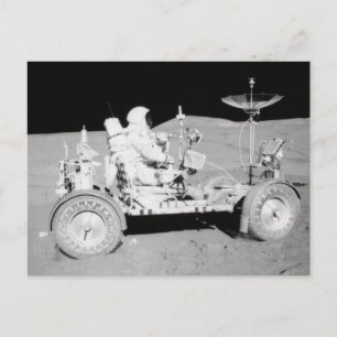 Astronaut driving Lunar Lander on the Moon Postcard