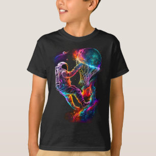 Astronaut Dunking A Sketll Player Outer Space Cosm T-Shirt